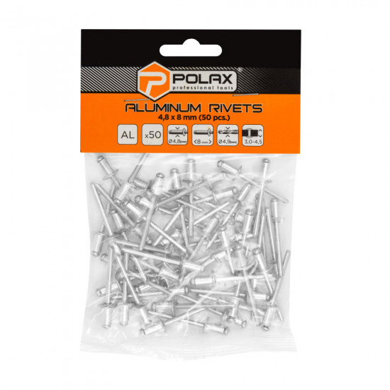 Заклепки алюмінієві витяжні 4,8 х 8 мм Polax (37-015)