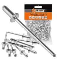 Заклепки алюмінієві витяжні 4,8 х 12,5 мм Polax (37-017) Заклепки алюмінієві витяжні 4,8 х 12,5 мм Polax (37-017)