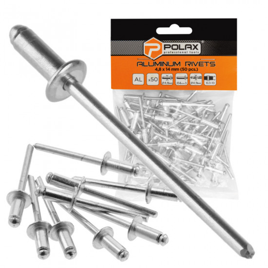 Заклепки алюмінієві витяжні 4,8 х 14 мм Polax (37-018)