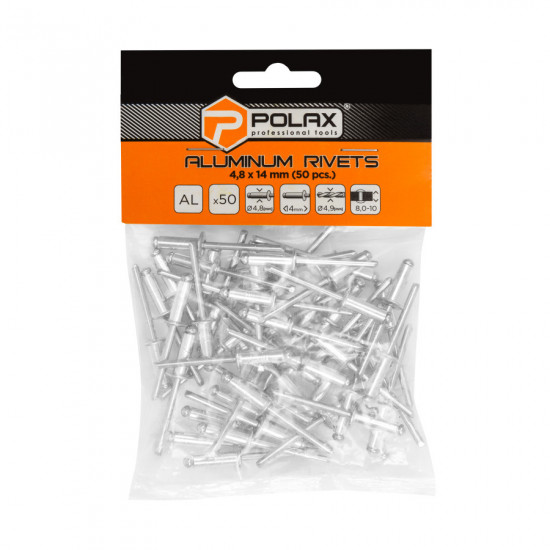 Заклепки алюмінієві витяжні 4,8 х 14 мм Polax (37-018)