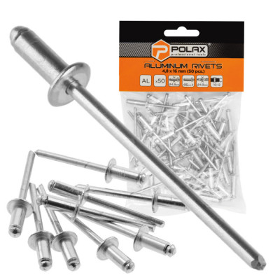 Заклепки алюмінієві витяжні 4,8 х 16 мм Polax (37-019)