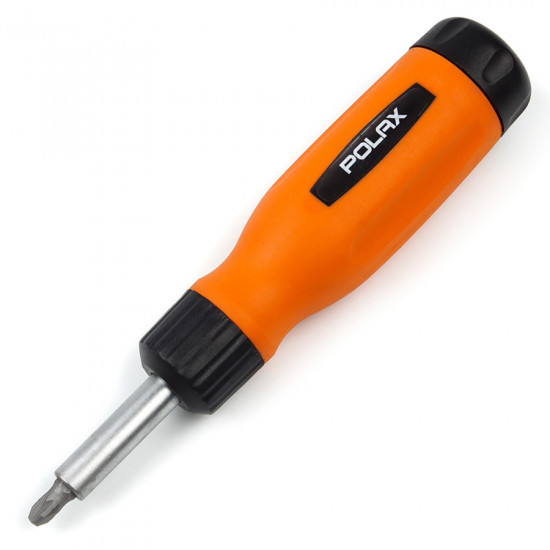 Викрутка реверсивна зі змінними бітами 12 в 1 Polax (40-002)