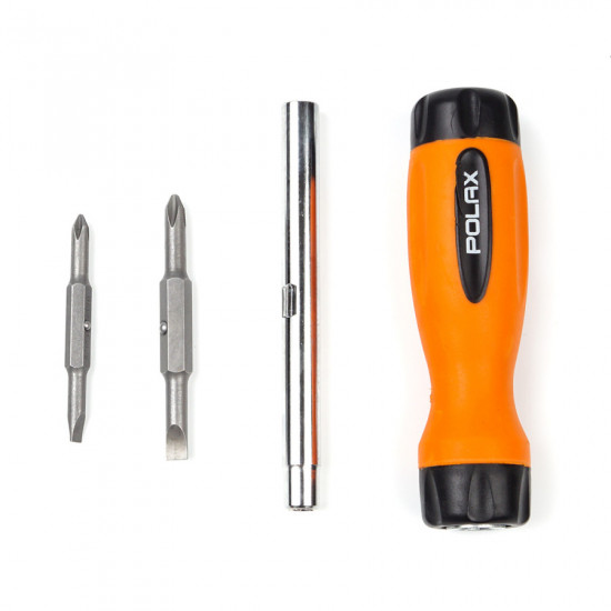 Викрутка переставна зі змінними бітами 4 в 1 Polax (40-001)