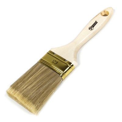 Пензел плоский Polax 2,5" тип "Чемпион" профессиональный, искусственный ворс, деревянная ручка (06-004)