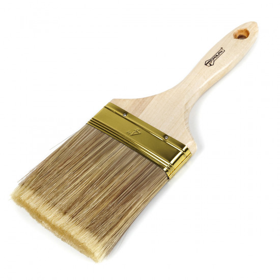 Пензель флейцевий Polax 4" тип "Чемпіон" професійний, штучний ворс, дерев\'яна ручка (06-006)