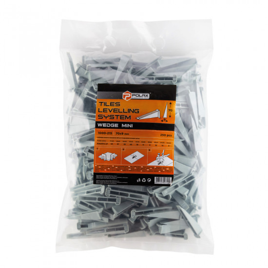 Клин СВП MINI Polax система вирівнювання плитки 9х70 мм 250 шт. (1000-215)
