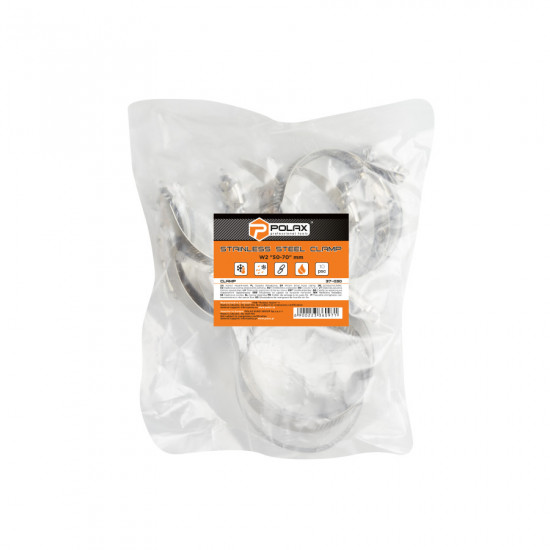 Хомут 50-70 мм нержавіючий Polax черв\'ячний (37-030)