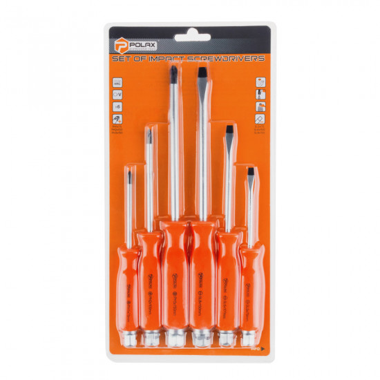Набор отверток Polax ударные 6 предметов (51-063)
