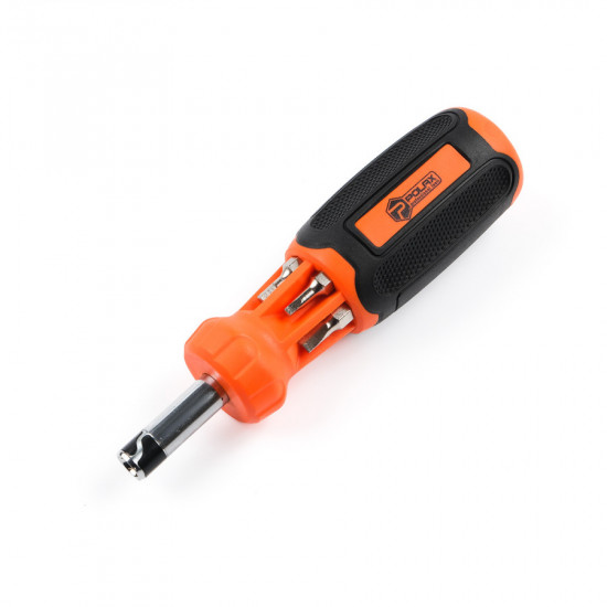 Викрутка Polax з реверсом і змінними бітами 7 в 1 (51-042)