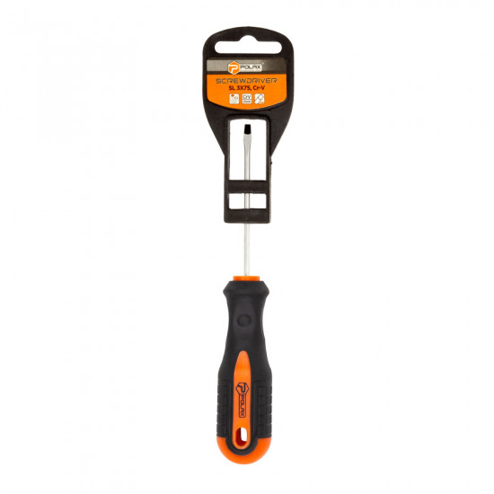 Викрутка Polax шліцьова плоска SL3 X 75, Cr-V (51-001)