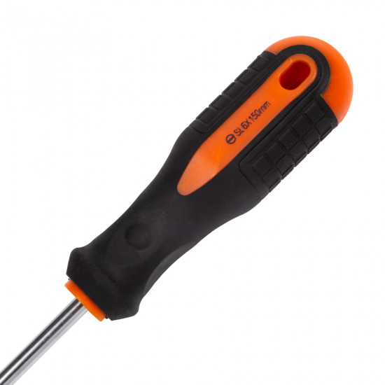 Викрутка Polax шлицевая плоская SL6 X 150, Cr-V (51-005)