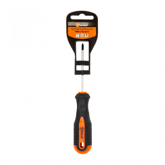 Викрутка Polax крестовая PH0 x 75, Cr-V (51-008)