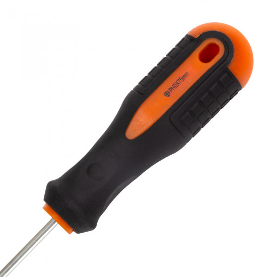 Викрутка Polax крестовая PH0 x 75, Cr-V (51-008)