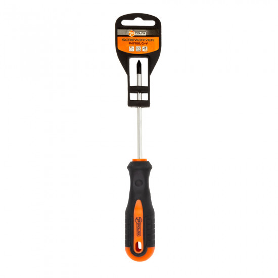 Викрутка Polax крестовая PH1 х 100, Cr-V (51-009)