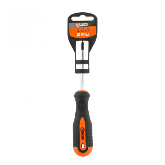Викрутка Polax крестовая PH1 х 75, Cr-V (51-059)
