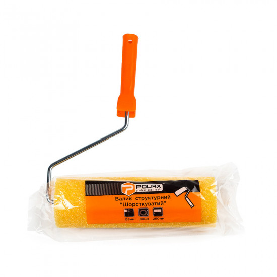 Валик структурний "Шорсткий" 8х80х250 мм професійний Polax з ручкою (21-006)