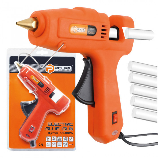 Клейовий пістолет Polax з перемикачем 11,2 мм 60-100 Вт (32-003)