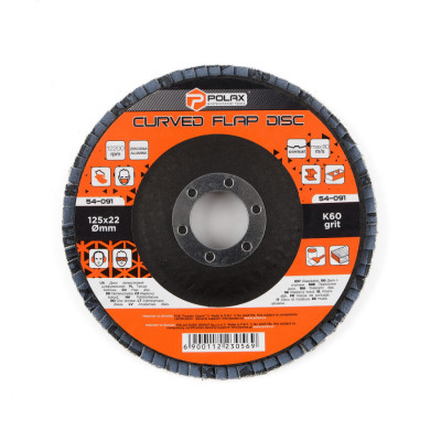 Диск шліфувальний пелюстковий 125*22, К60 Polax оксид цирконію (54-091)