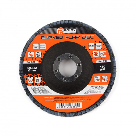 Диск шліфувальний пелюстковий 125*22, К60 Polax оксид цирконію (54-091)
