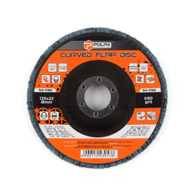 Диск шліфувальний пелюстковий 125*22, К80 Polax оксид цирконію (54-092)