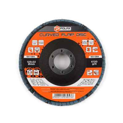 Диск шліфувальний пелюстковий 125*22, К120 Polax оксид цирконію (54-094)