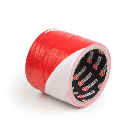 Стрічка сигнальна Polax огороджувальна червоно-біла 80 мм х 50 м (101-067)