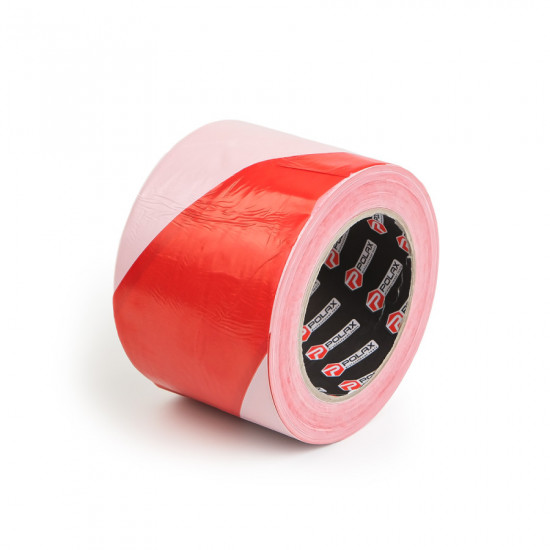 Стрічка сигнальна Polax огороджувальна червоно-біла 80 мм х 200 м (101-094)