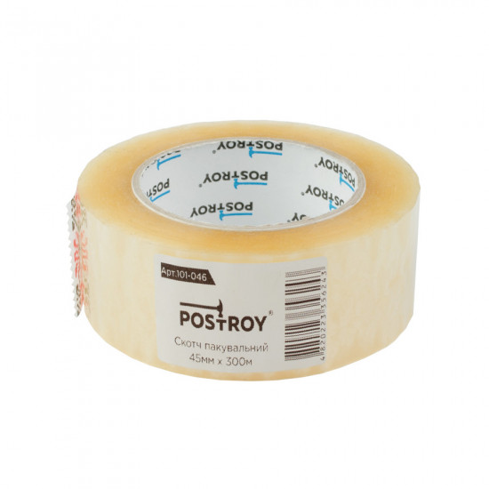 Клейка стрічка Polax скотч пакувальний 300 м x 45 мм (101-046)