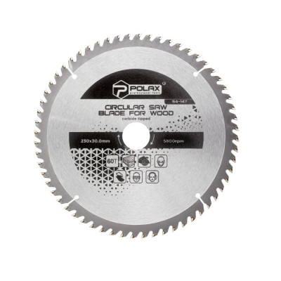 Диск пильний Polax по дереву з твердосплавними напайками 230x30.0/25.4, 60Т (54-147) Диск пильний Polax по дереву з твердосплавними напайками 230x30.0/25.4, 60Т (54-147)