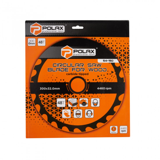 Диск пилочный Polax по дереву с твердосплавными напайками 300x32.0/30.0, 48Т (54-150)