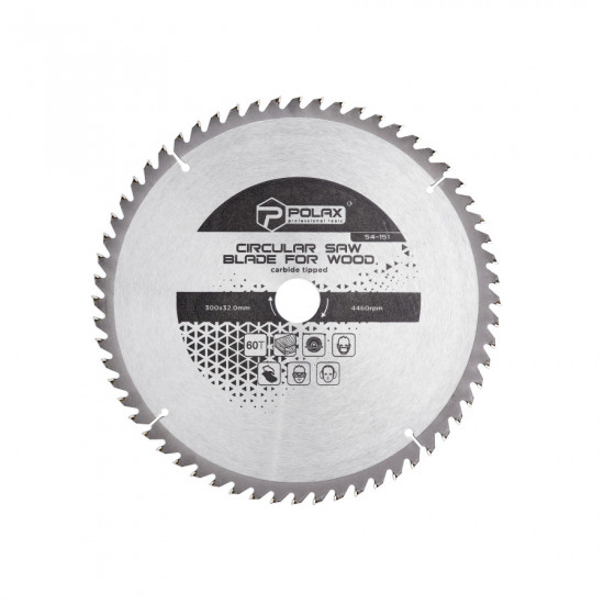 Диск пилочный Polax по дереву с твердосплавными напайками 300x32.0/30.0, 60Т (54-151)
