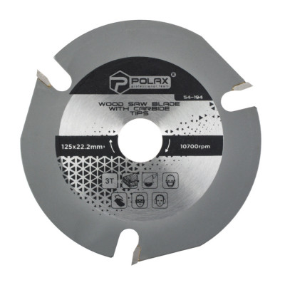 Пиляльний диск по дереву Polax 125 х 22.2 х 3Т (54-194) Пиляльний диск по дереву Polax 125 х 22.2 х 3Т (54-194)