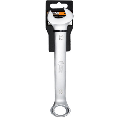 Ключ ріжково-накидний Polax CrV DIN 3113 Satin finish 32 мм (25-053)