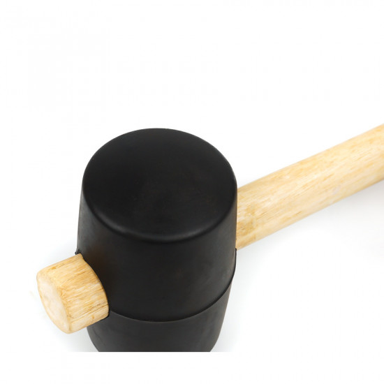 Киянка гумова з дерев\'яною ручкою Polax 60 мм 450 г Чорна (39-005)