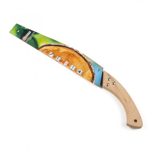 Ножівка садова Polax 350мм дерев\'яна ручка, вигнуте лезо (70-018)