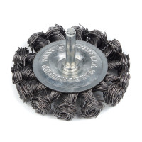 Щітка торцева 75 мм, для дриля, 1/4", кручений дріт Polax (54-174)