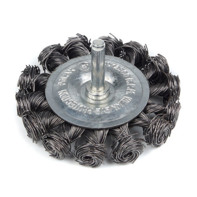 Щітка торцева 75 мм, для дриля, 1/4", кручений дріт Polax (54-174)