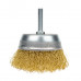 Щітка чашкова 75 мм, для дриля, 1/4", гофр. пров., латунована Polax (54-172)