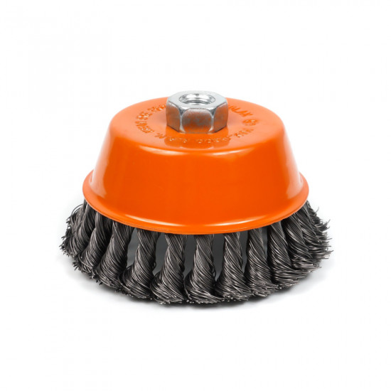 Щітка чашкова 85 мм, для УШМ, М14, кручений дріт Polax (54-161)