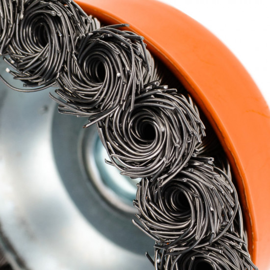 Щітка чашкова 85 мм, для УШМ, М14, кручений дріт Polax (54-161)