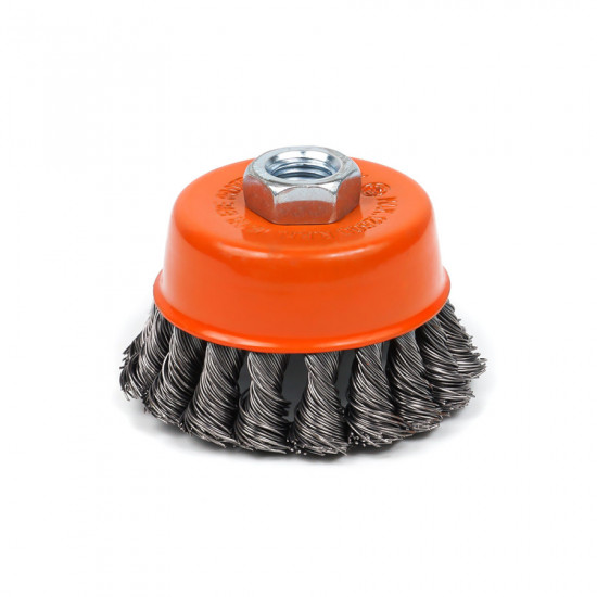 Щітка чашкова 75 мм, для УШМ, М14, кручений дріт Polax (54-160)