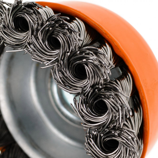 Щітка чашкова 75 мм, для УШМ, М14, кручений дріт Polax (54-160)