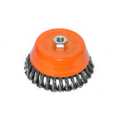 Щітка чашкова 150 мм, для УШМ, М14, кручений дріт Polax (54-071)