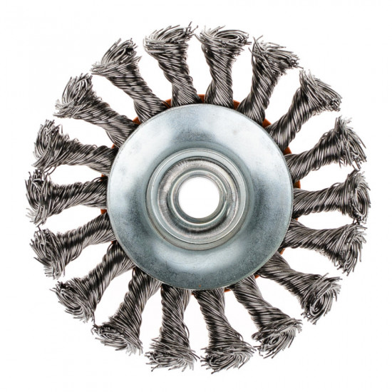 Щітка конусна 100 мм, для УШМ, М14, кручений дріт Polax (54-164)
