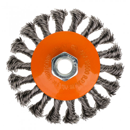 Щітка конусна 100 мм, для УШМ, М14, кручений дріт Polax (54-164)