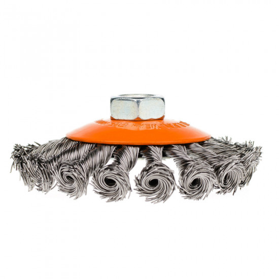 Щітка конусна 100 мм, для УШМ, М14, кручений дріт Polax (54-164)