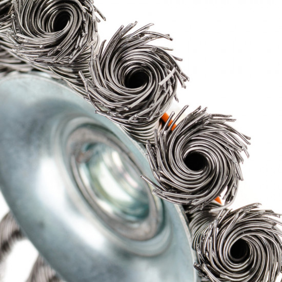 Щітка конусна 100 мм, для УШМ, М14, кручений дріт Polax (54-164)