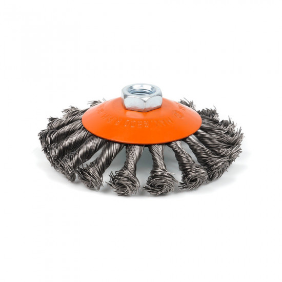 Щітка конусна 115 мм, для УШМ, М14, кручений дріт Polax (54-165)
