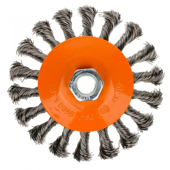 Щітка конусна 115 мм, для УШМ, М14, кручений дріт Polax (54-165)