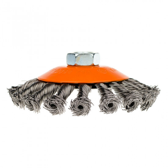 Щітка конусна 115 мм, для УШМ, М14, кручений дріт Polax (54-165)